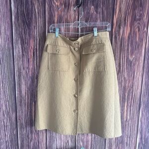 Michael Kors Tan A-Line Button Skirt made in Italy
